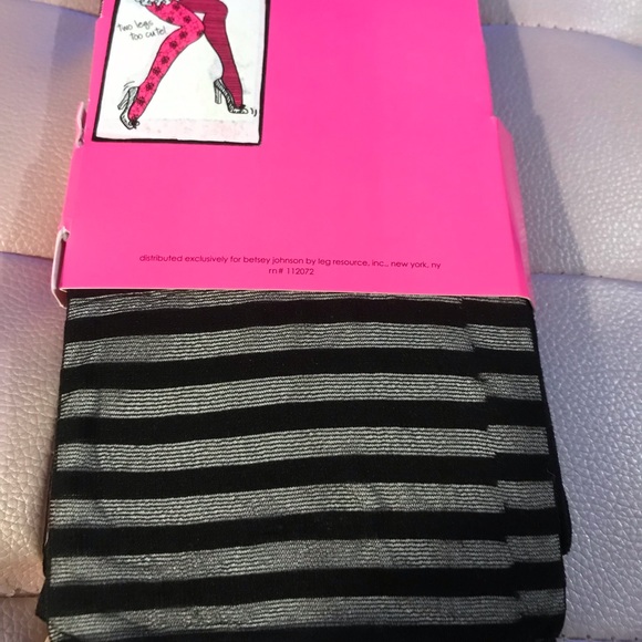 Black tights 2 different print floral rose striped pantyhose gothic Lolita punk - Picture 3 of 3